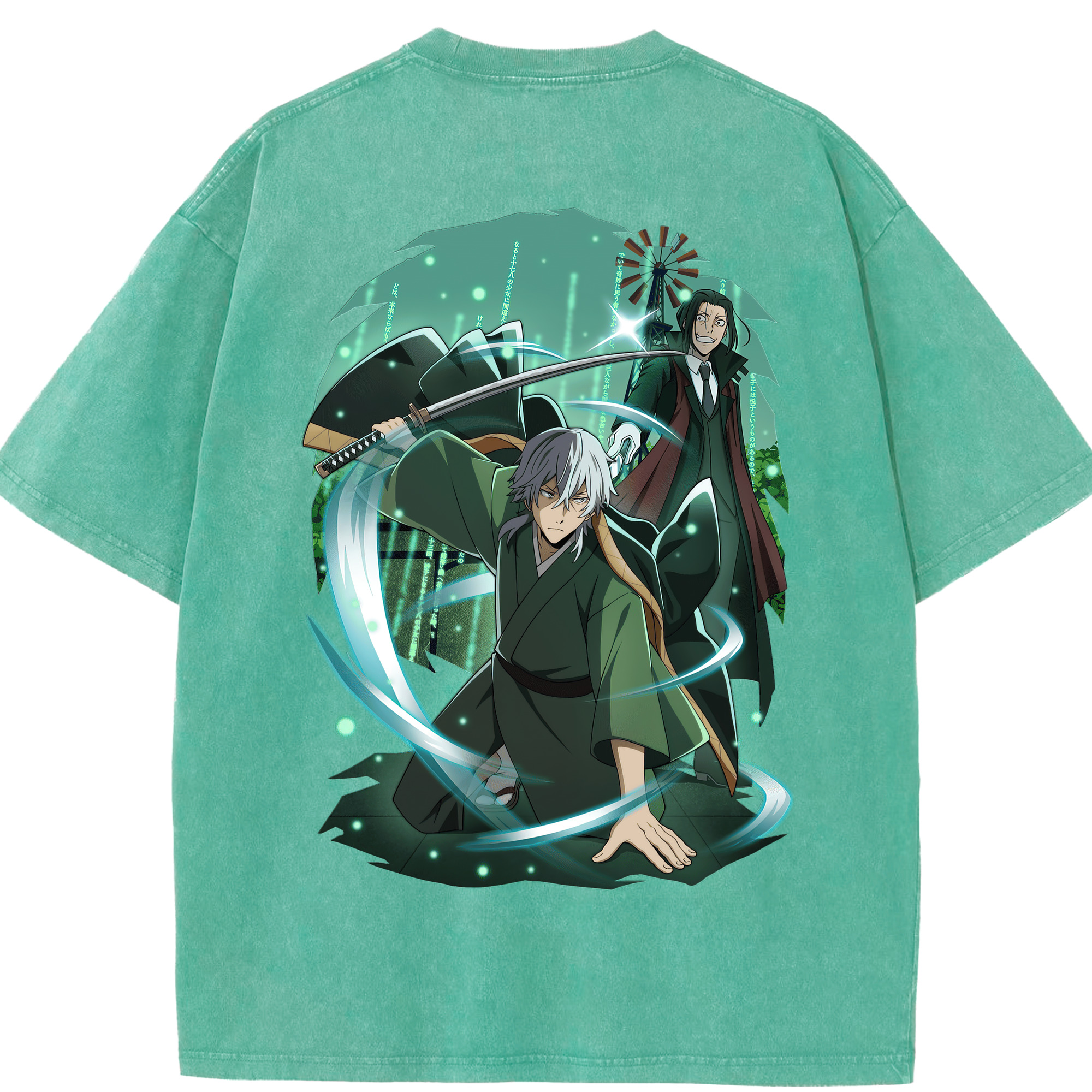 （画像用） 文豪ストレイドッグス Bungo Stray Dogs 綿100% ヴィンテージ風 半袖Tシャツ（背面プリント）